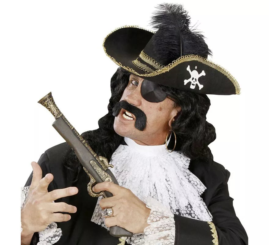 Translation missing: de.Sombrero Pirata negro con Pluma de fieltro