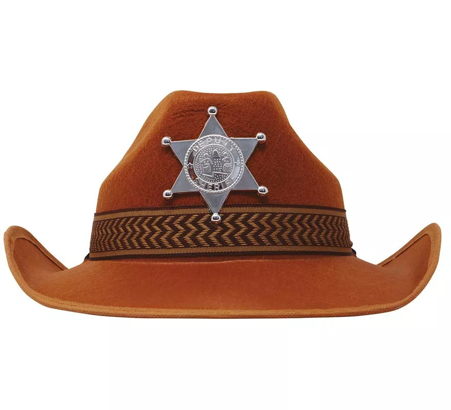 Sombrero Sheriff de fieltro marrón