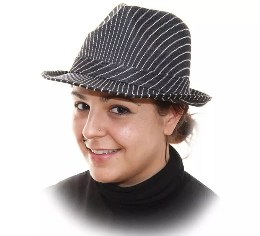 Translation missing: de.Sombrero Trilby de Gánster a Rayas