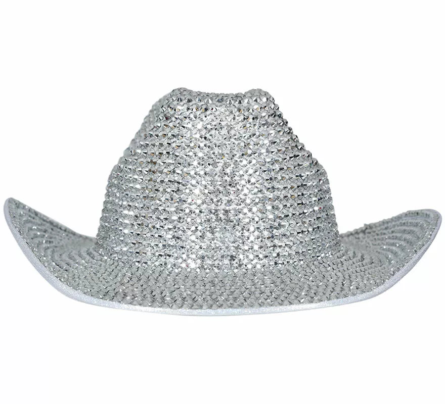 Translation missing: de.Sombrero Vaquero brillante plateado adulto