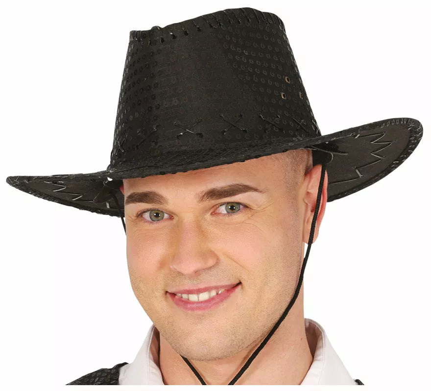 Sombrero Vaquero con lentejuelas en varios colores adulto