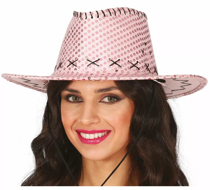 Translation missing: de.Sombrero Vaquero con lentejuelas en varios colores adulto