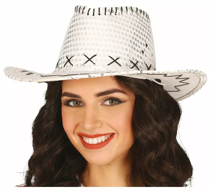 Translation missing: de.Sombrero Vaquero con lentejuelas en varios colores adulto