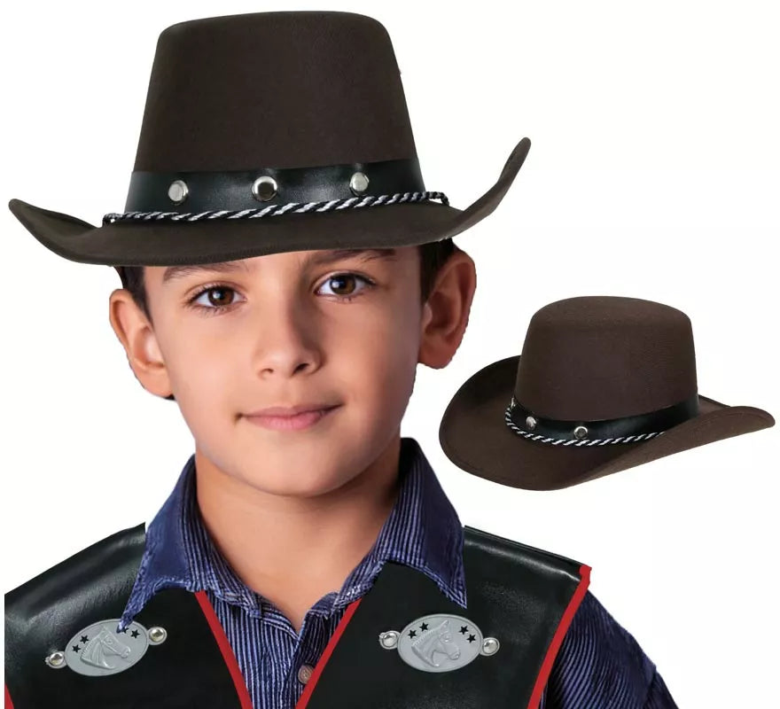 Translation missing: de.Sombrero Vaquero marrón Fieltro infantil