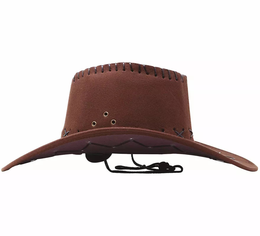 Translation missing: de.Sombrero Vaquero marrón Símil a piel 60 perímetro para adulto
