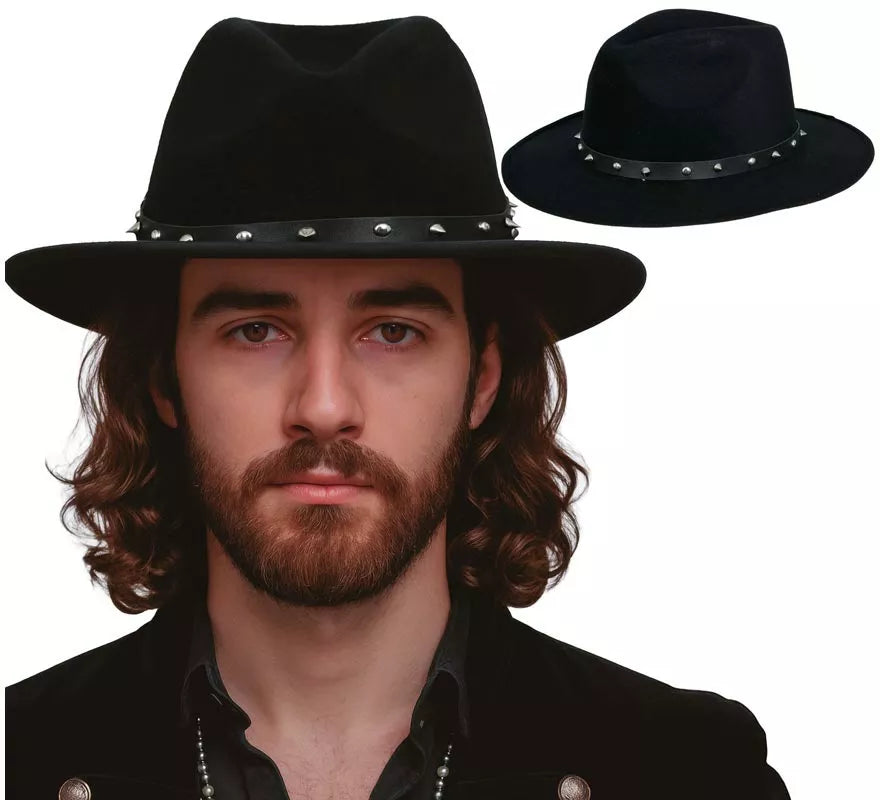 Translation missing: de.Sombrero Vaquero negro con Remaches para adultos