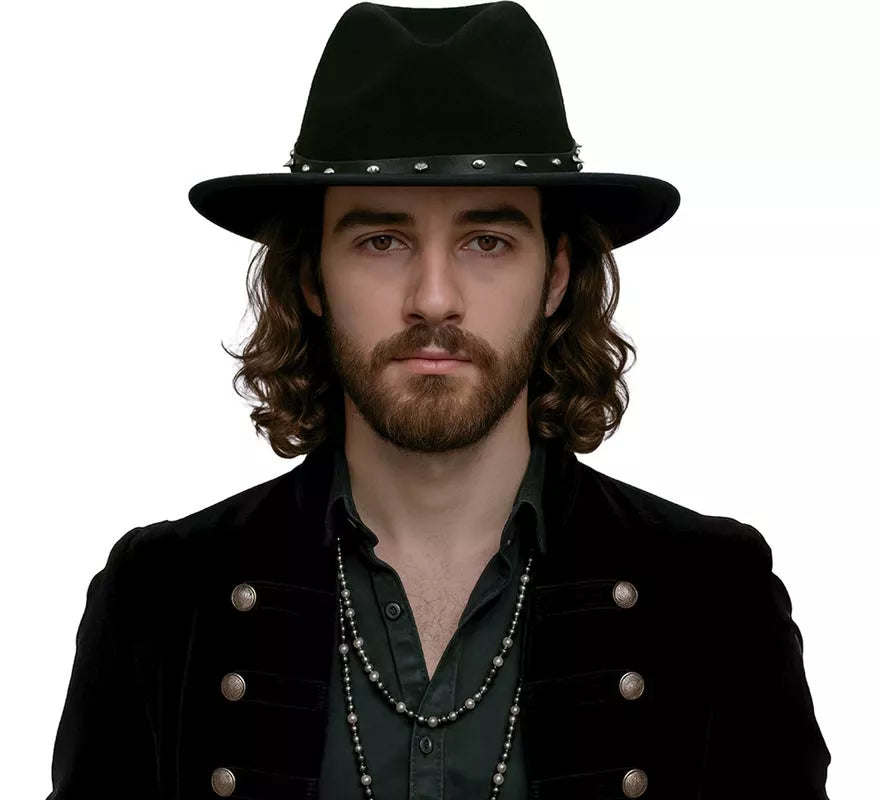 Translation missing: de.Sombrero Vaquero negro con Remaches para adultos