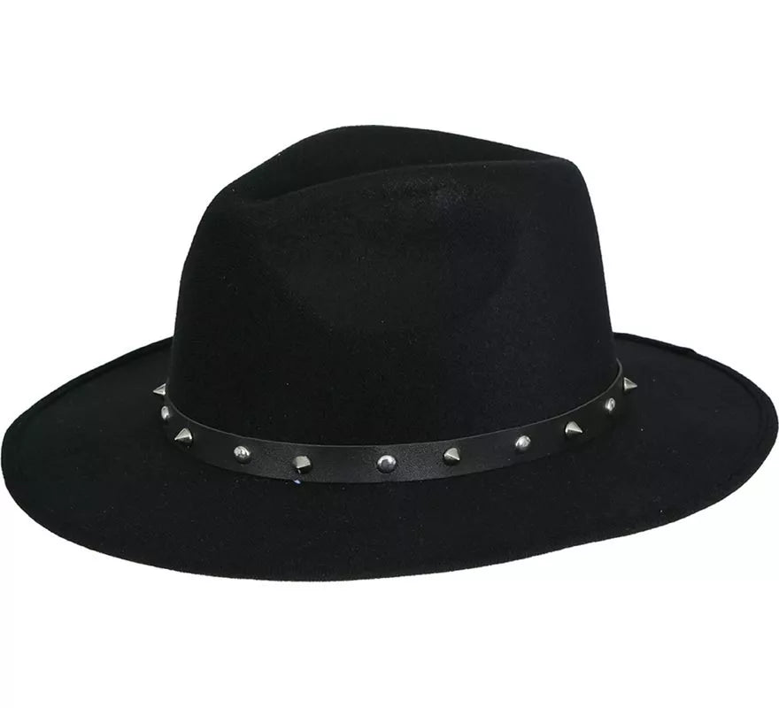 Sombrero Vaquero negro con Remaches para adultos