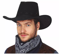 Schwarzer Kunstpelz-Cowboyhut