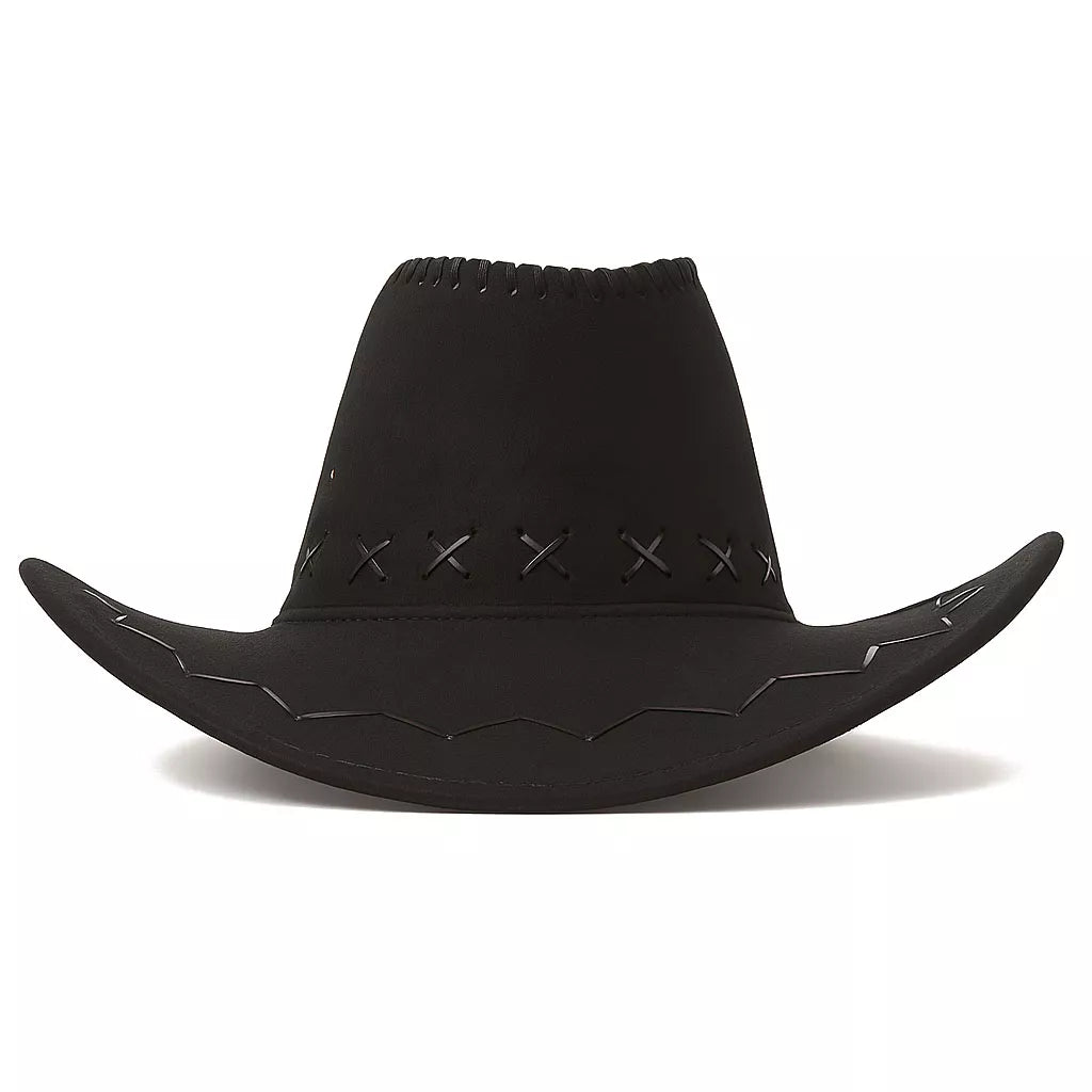 Translation missing: de.Sombrero Vaquero Negro de Piel simulada