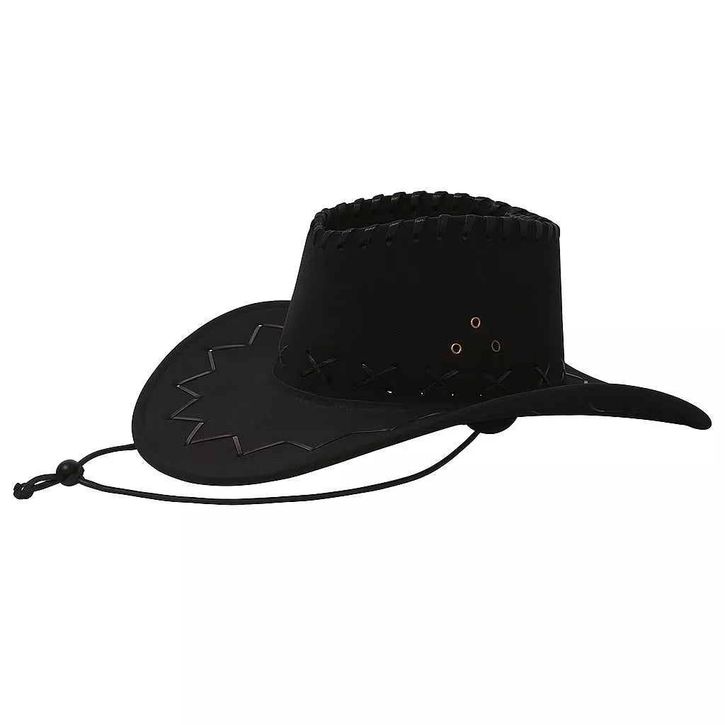 Translation missing: de.Sombrero Vaquero Negro de Piel simulada
