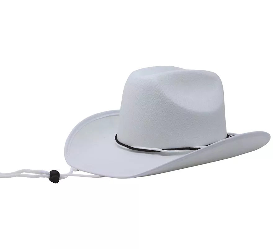 Sombrero Vaquero o Cowboy de fieltro blanco