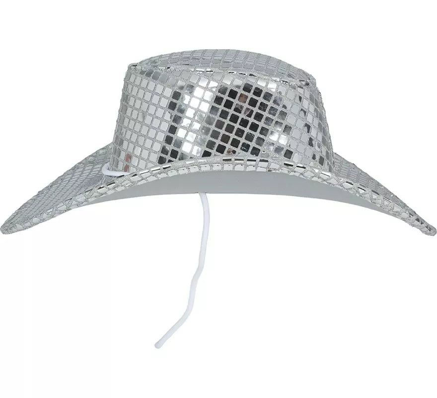 Sombrero Vaquero plateado para adultos