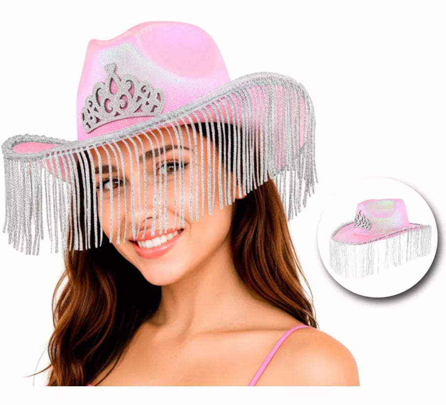 Translation missing: de.Sombrero Vaquero rosa con Flecos