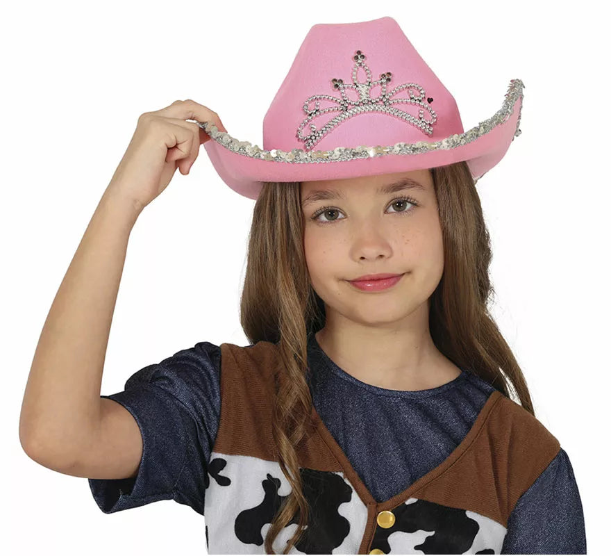 Translation missing: de.Sombrero Vaquero rosa de fieltro infantil