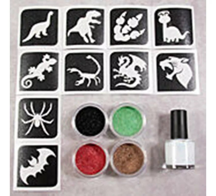 Sparkling Powder o Polvos Brillantes Dino 4x5 ml + Fix Gel
