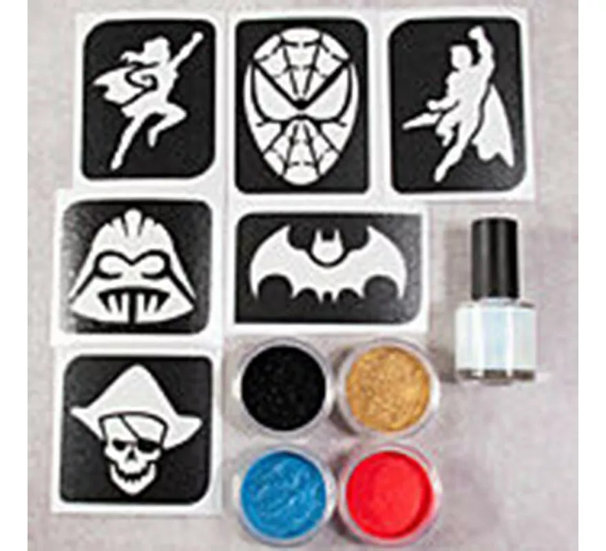 Translation missing: de.Sparkling Powder o Polvos Brillantes Hero 4x5 ml + Fix Gel