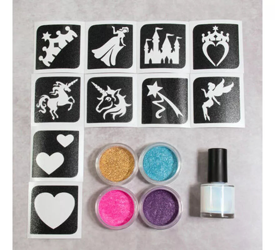 Translation missing: de.Sparkling Powder o Polvos Brillantes Princess 4x5 ml + Fix Gel