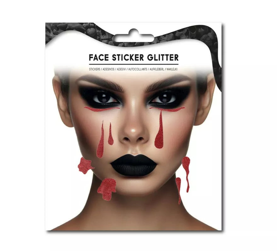 Translation missing: de.Sticker Facial de Sangre falsa halloween brillante