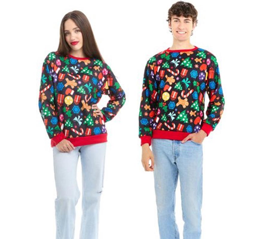 Translation missing: de.Sudadera Figuritas de Navidad para adulto