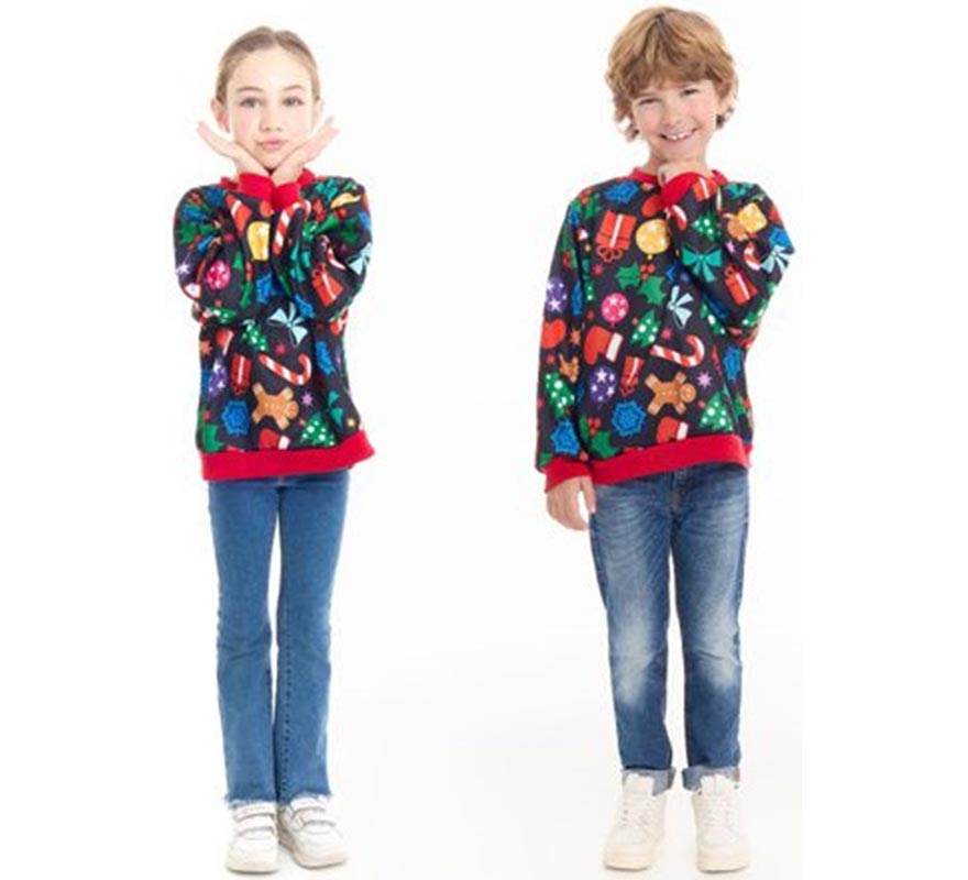 Translation missing: de.Sudadera Figuritas de Navidad para niños