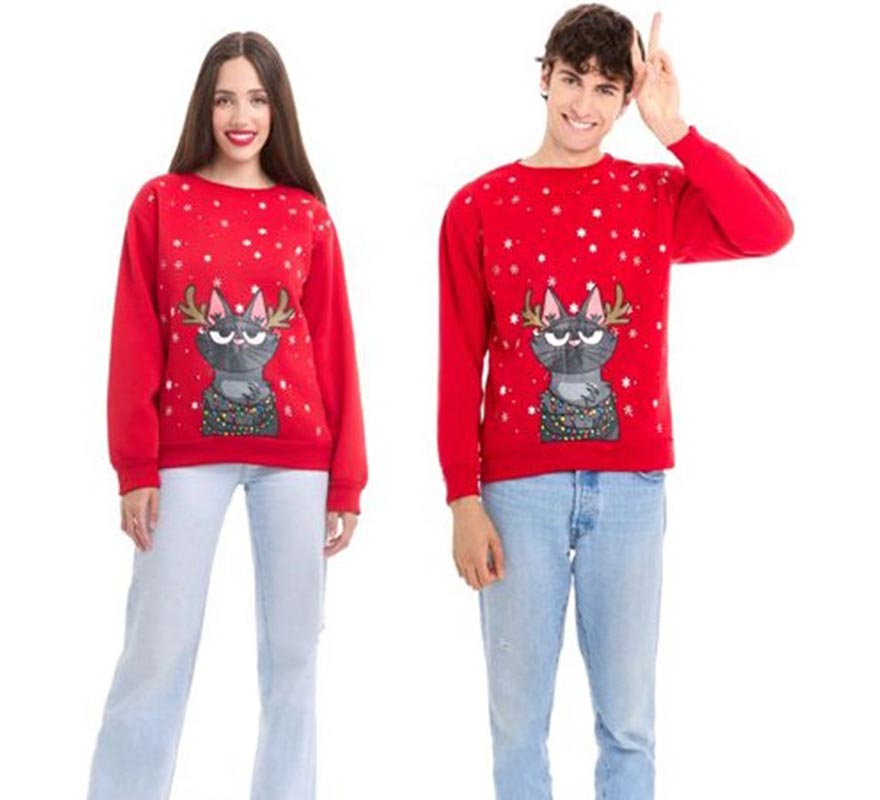 Translation missing: de.Sudadera Gato Navideño para adulto