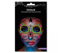 Tatuaje Catrina amarillo y rosa fluorescente