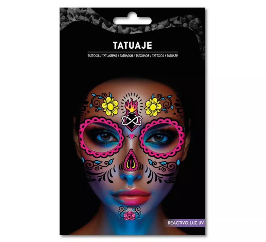 Translation missing: de.Tatuaje Catrina floral fluorescente