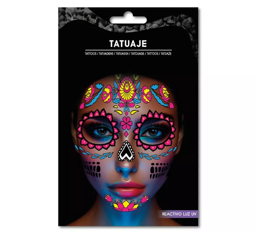 Translation missing: de.Tatuaje Catrina rosa fluorescente