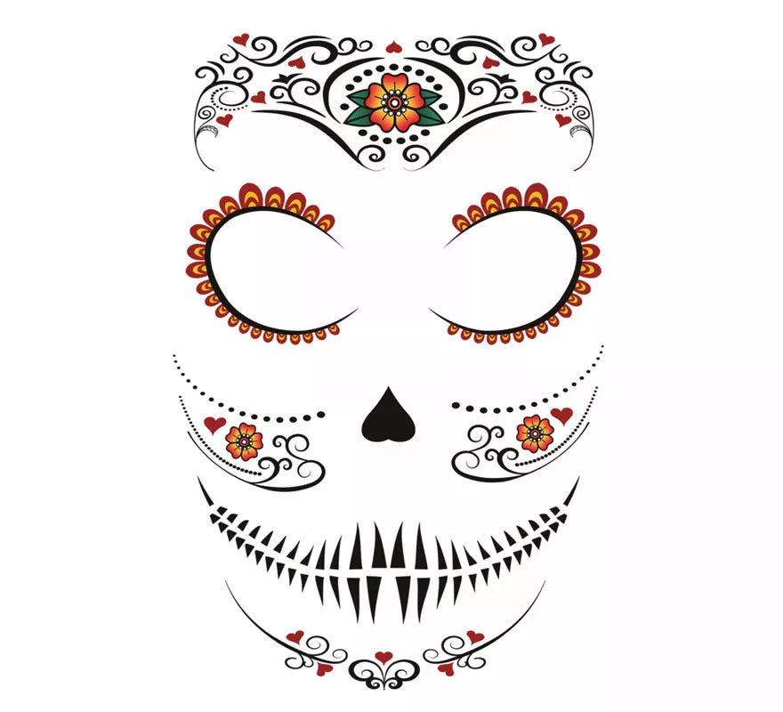 Translation missing: de.Tatuaje de Catrina Facial de 30x14 cm