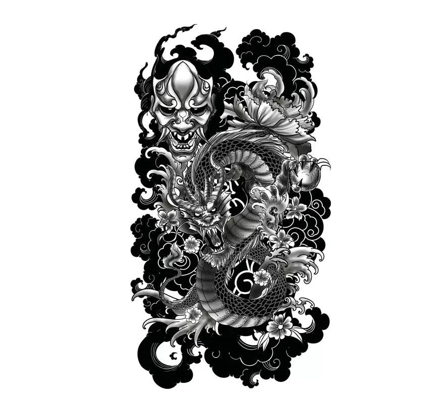 Tatuaje de Dragón y Demonio