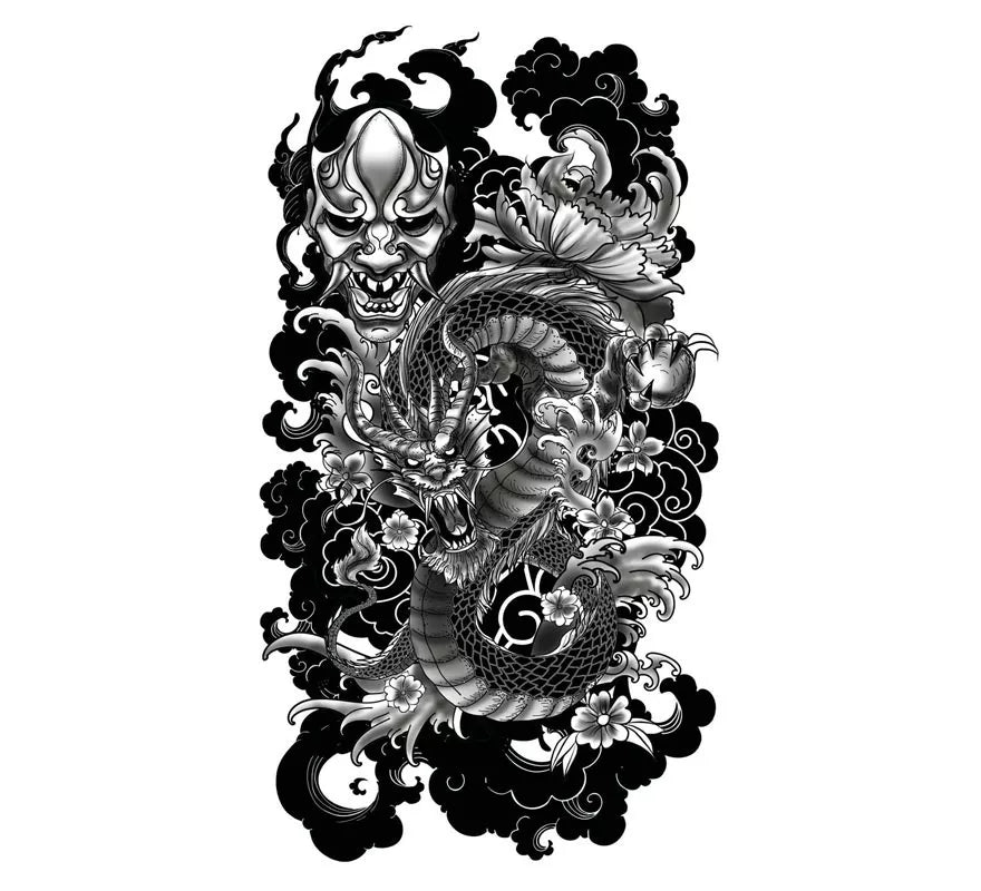 Translation missing: de.Tatuaje de Dragón y Demonio