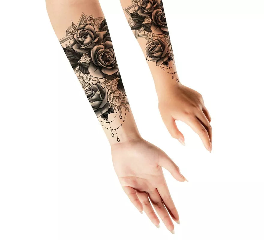 Translation missing: de.Tatuaje de Rosas blanco y negro