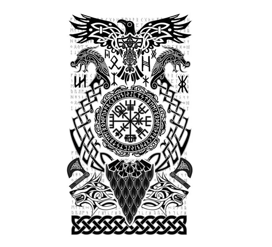 Translation missing: de.Tatuaje de Vikingo con Símbolos