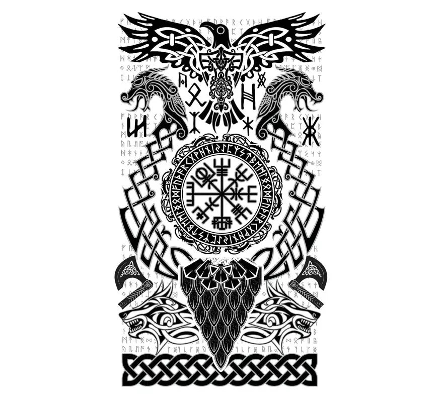 Tatuaje de Vikingo con Símbolos