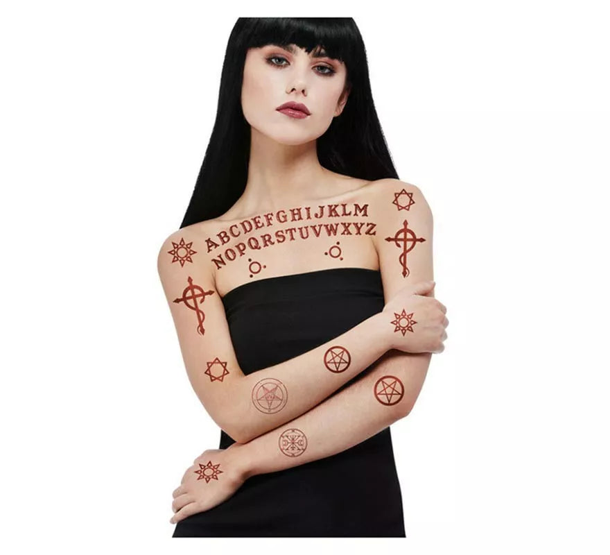 Translation missing: de.Tatuajes Adhesivos Satánicos Marrón 