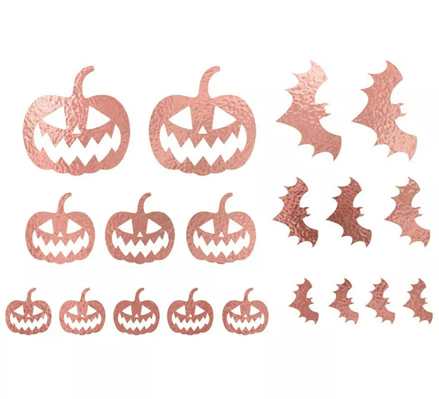 Translation missing: de.Tatuajes de Calabaza y Murciélagos en oro y rosa