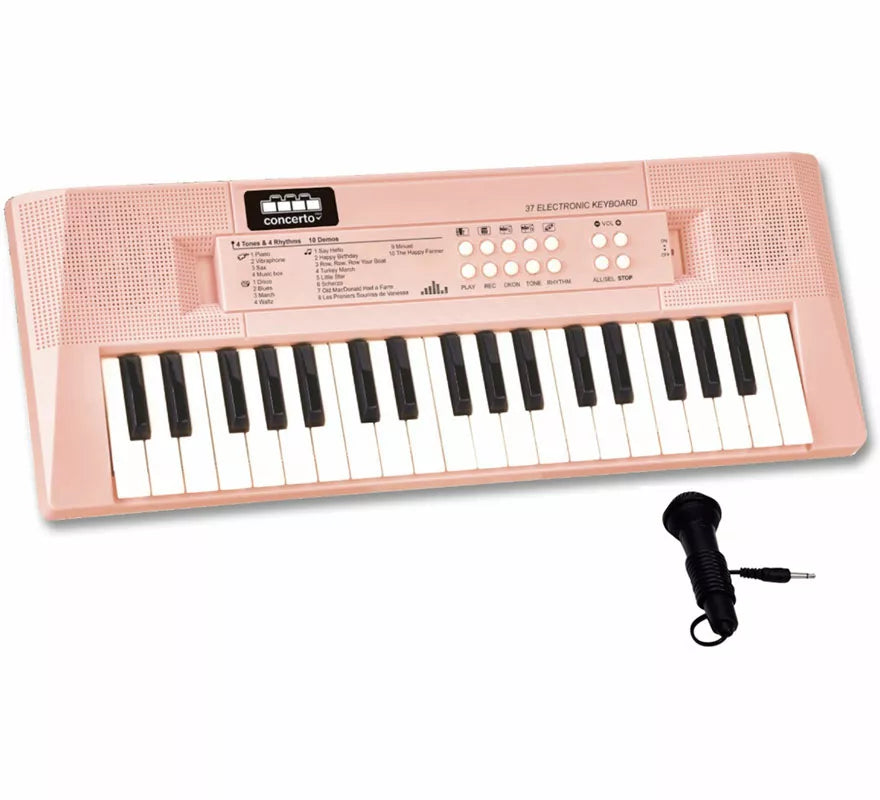 Translation missing: de.Teclado Electrónico de 37 Teclas rosa, con Micrófono USB