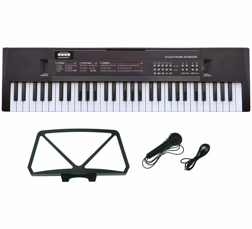 Translation missing: de.Teclado Electrónico de 61 Teclas con Micrófono, USB