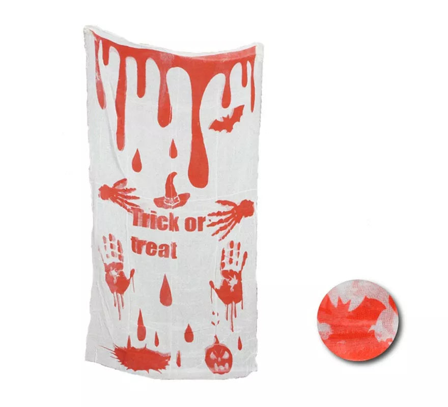 Translation missing: de.Tela Trick or Treat con sangre falsa decorativa de 0,8x1,55 m