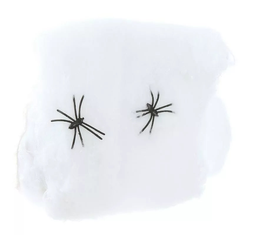Translation missing: de.Telaraña 20 gr. con 2 arañas para decoración de Halloween de
