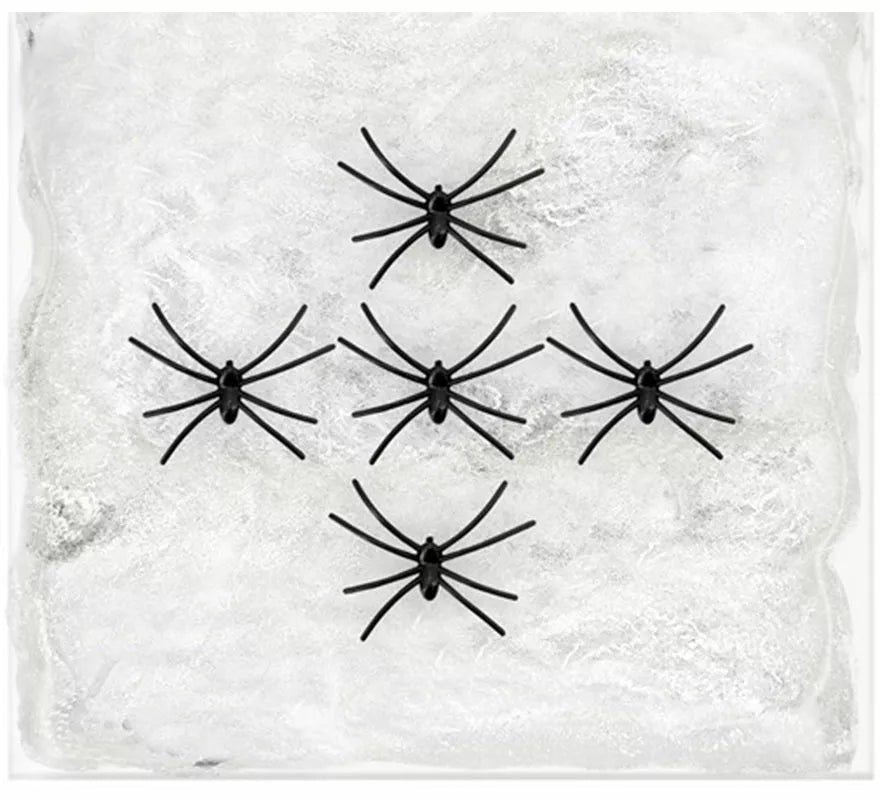 Translation missing: de.Telaraña blanca de 100 g con 5 Arañas