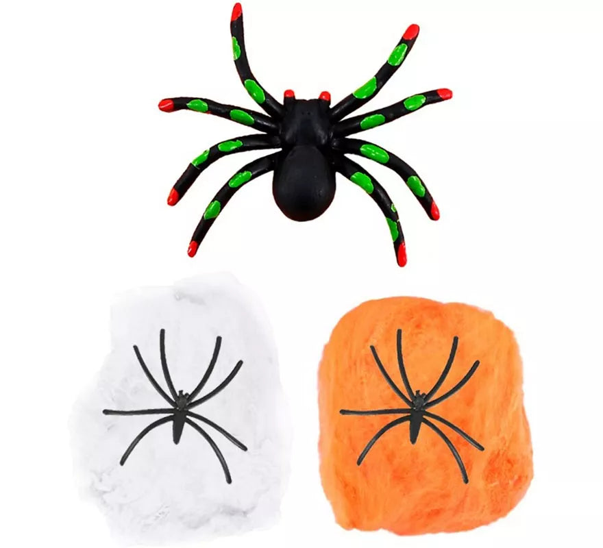 Translation missing: de.Telaraña Blanco y naranja con Arañas