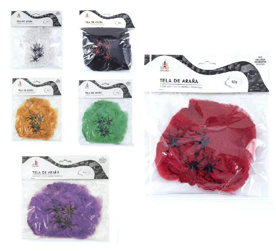Translation missing: de.Telaraña con arañas de 50 g en varios colores
