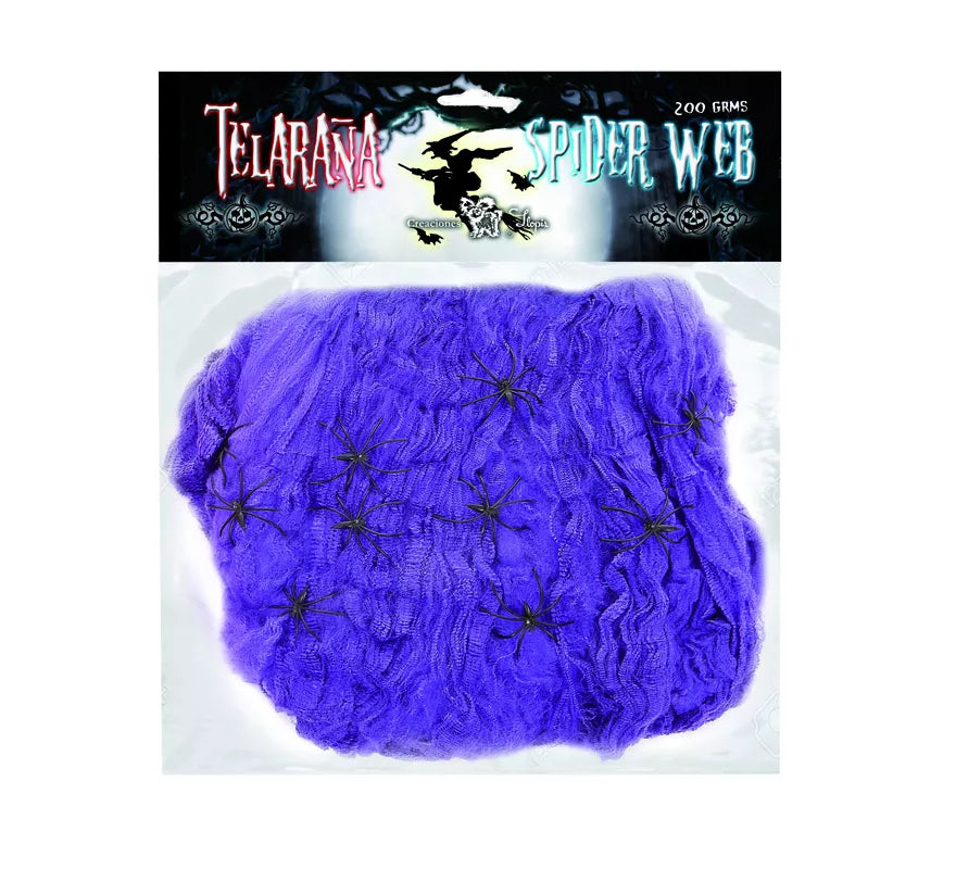 Translation missing: de.Telaraña de 200 gr con 10 Arañas de colores surtidos