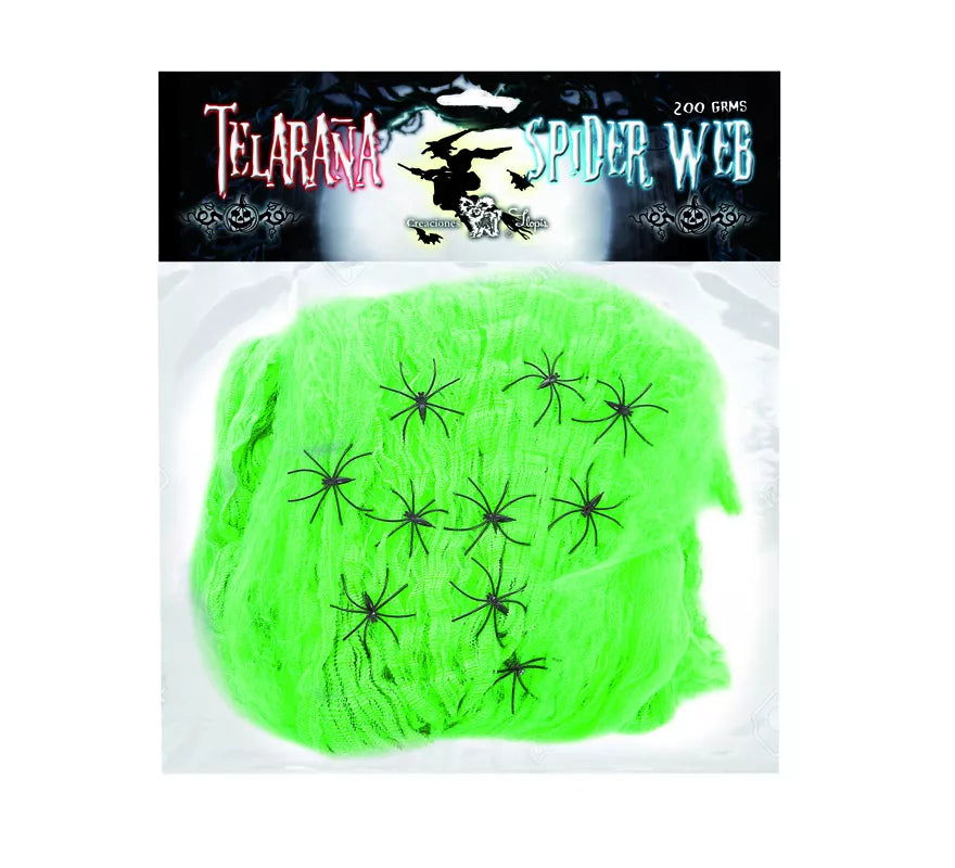 Translation missing: de.Telaraña de 200 gr con 10 Arañas de colores surtidos