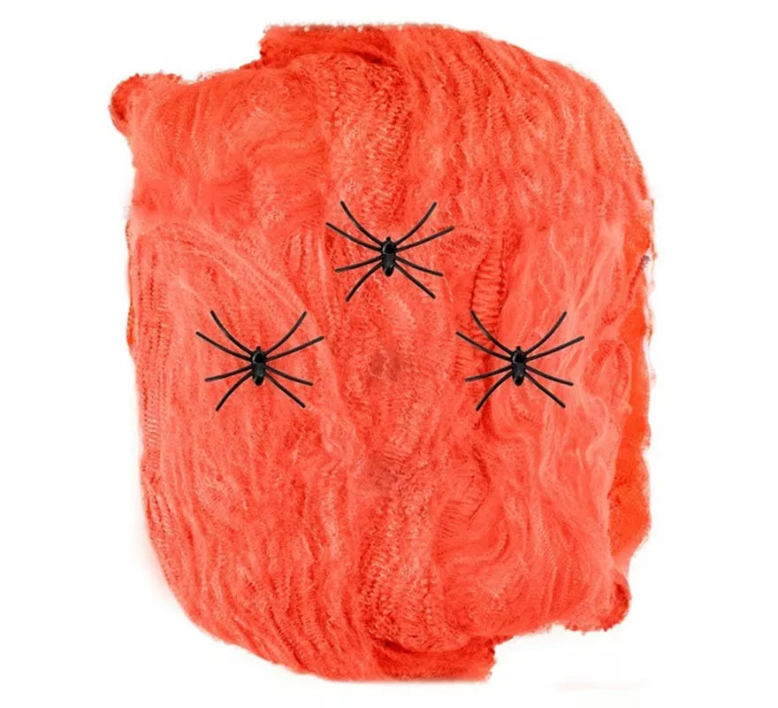 Translation missing: de.Telaraña de 50 gr naranja con 3 Arañas
