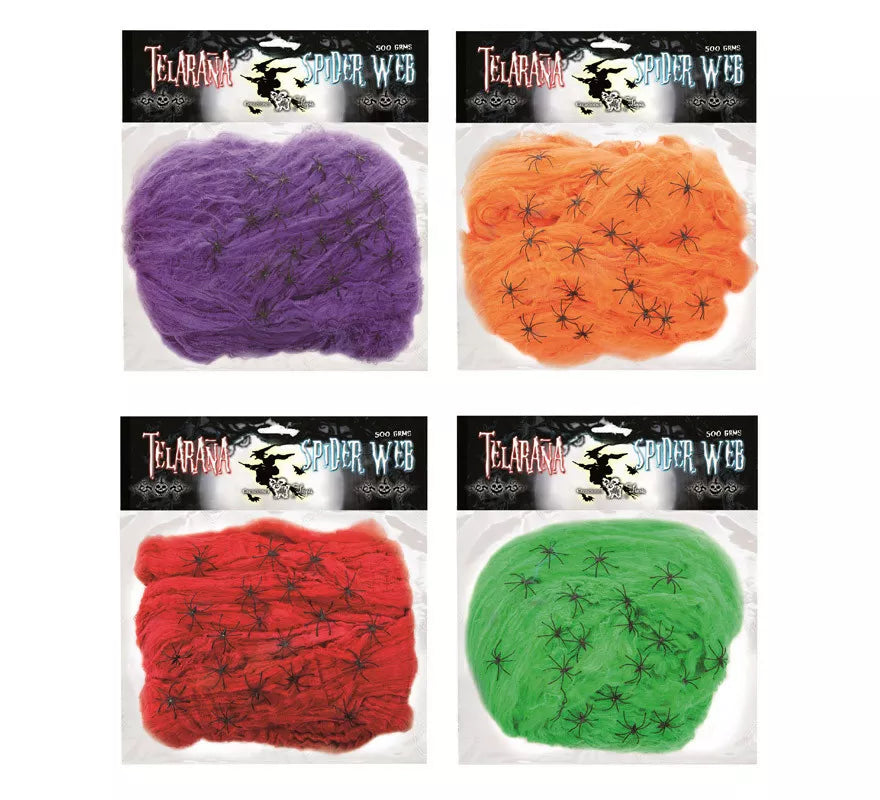 Translation missing: de.Telaraña de 500 gr con 20 Arañas de colores surtidos
