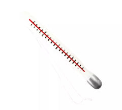 36 cm großes weiß-rotes Thermometer