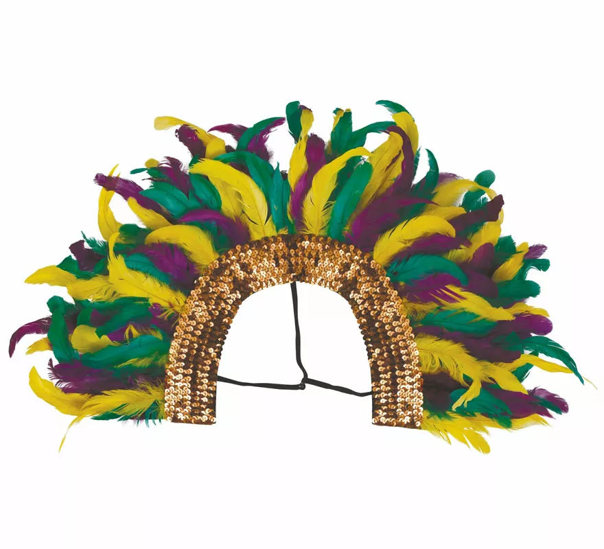 Tocado con Plumas Multicolor